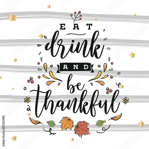 Happy Thanksgiving day typography.