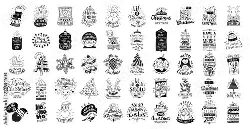 Merry Christmas typography set.