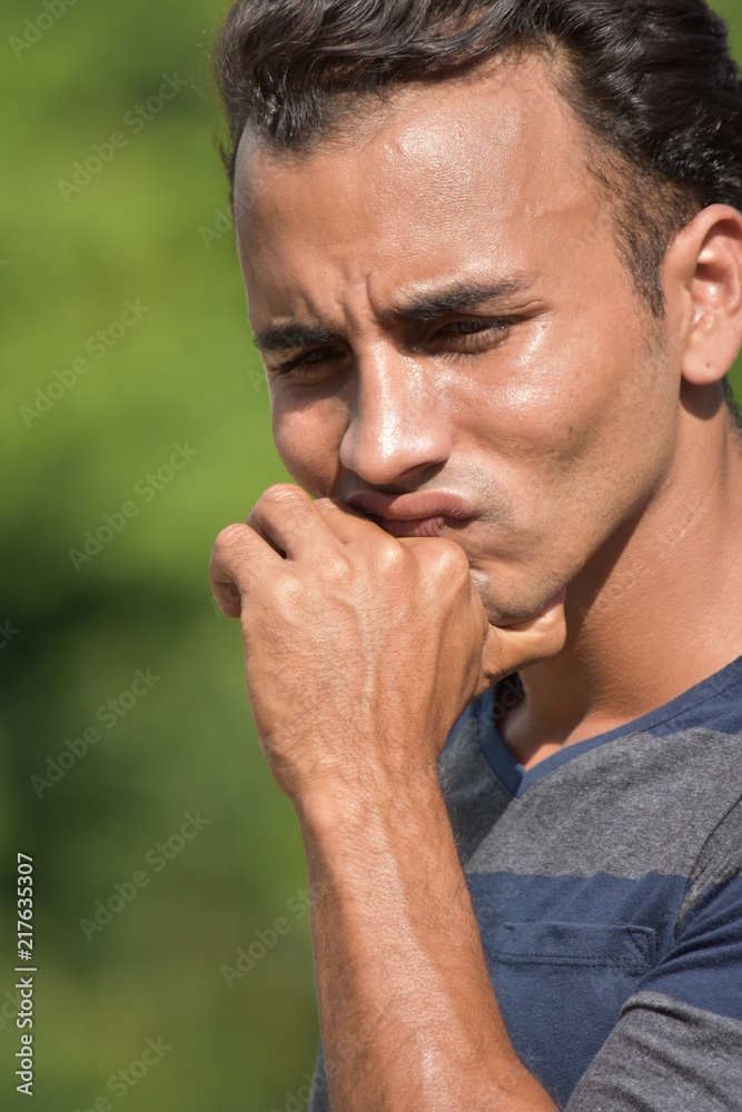 Naklejka premium Colombian Male And Worry