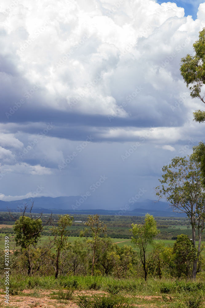 Falling rain on the Atherton Tableland in Tropical North Queensland, Australia Falling rain on the Atherton Tableland in Tropical North Queensland, Australia