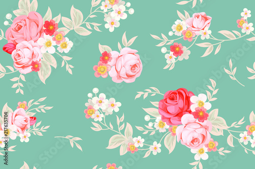 Seamless cute vintage pattern in shabby chic style
