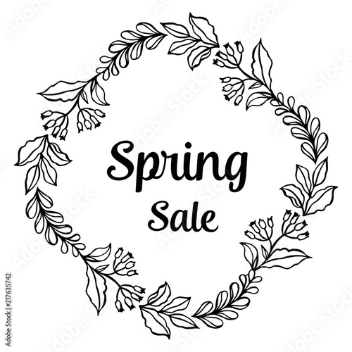 Hand draw for spring sale design with flower vector illustration