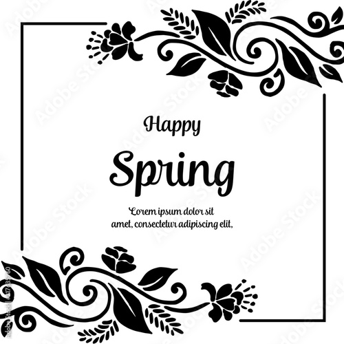 Greeting card spring flower frame design vector illustration