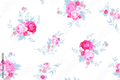 Seamless cute vintage pattern in shabby chic style
