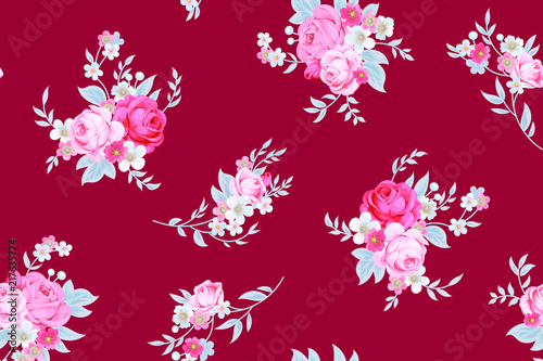 Seamless cute vintage pattern in shabby chic style
