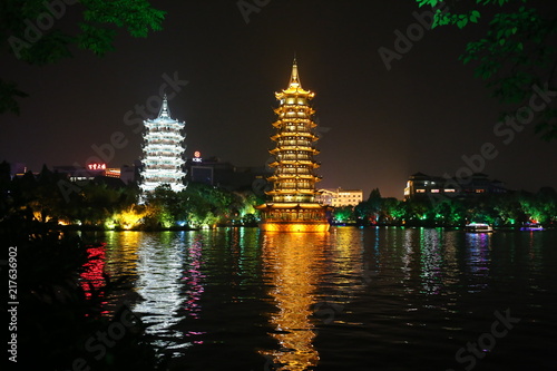 pagoda at night