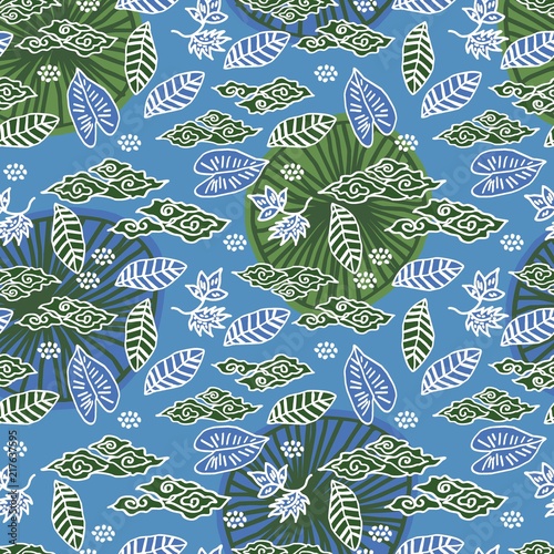 Trendy hand drawn leaves, c...