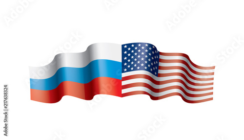 Russia and USA national flags. Vector illustration. Free Download Russia and USA national flags. Vector illustration. - GFXLoad