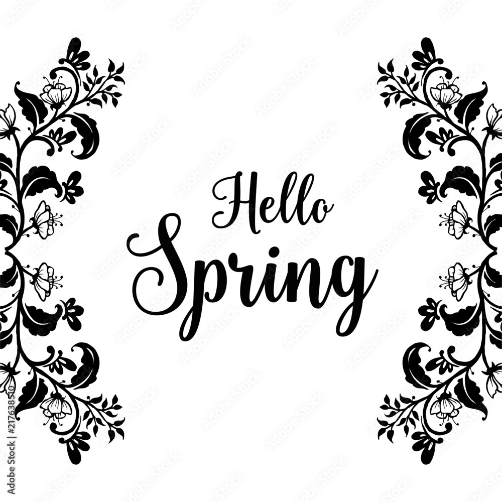 Hello spring flower hand draw card design vector illustration Hello spring flower hand draw card design vector illustration
