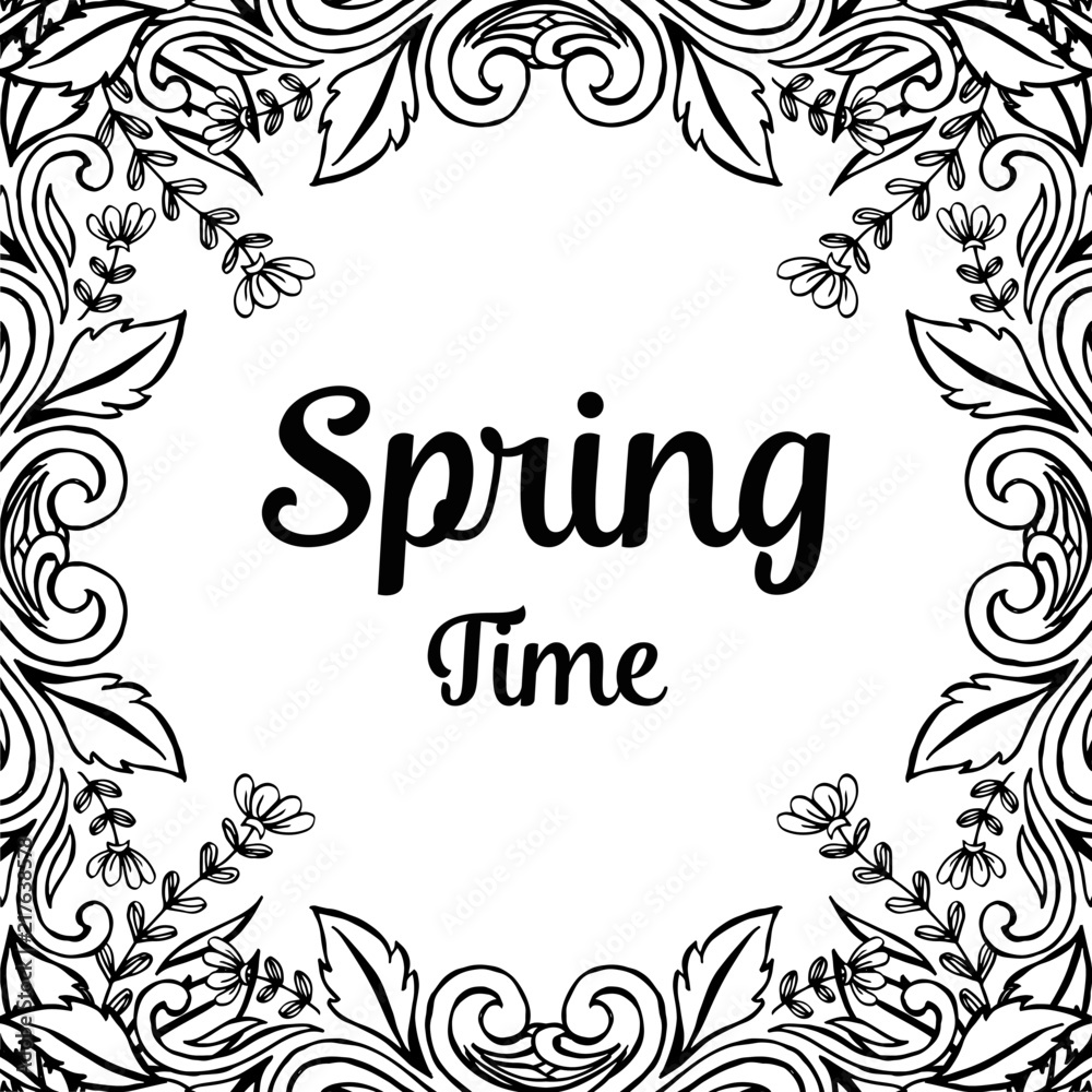 Card for spring time flower hand draw vector illustration Card for spring time flower hand draw vector illustration