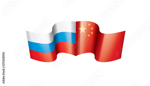 Russia and China flags. Vector illustration on white background Free Download Russia and China flags. Vector illustration on white background - GFXLoad
