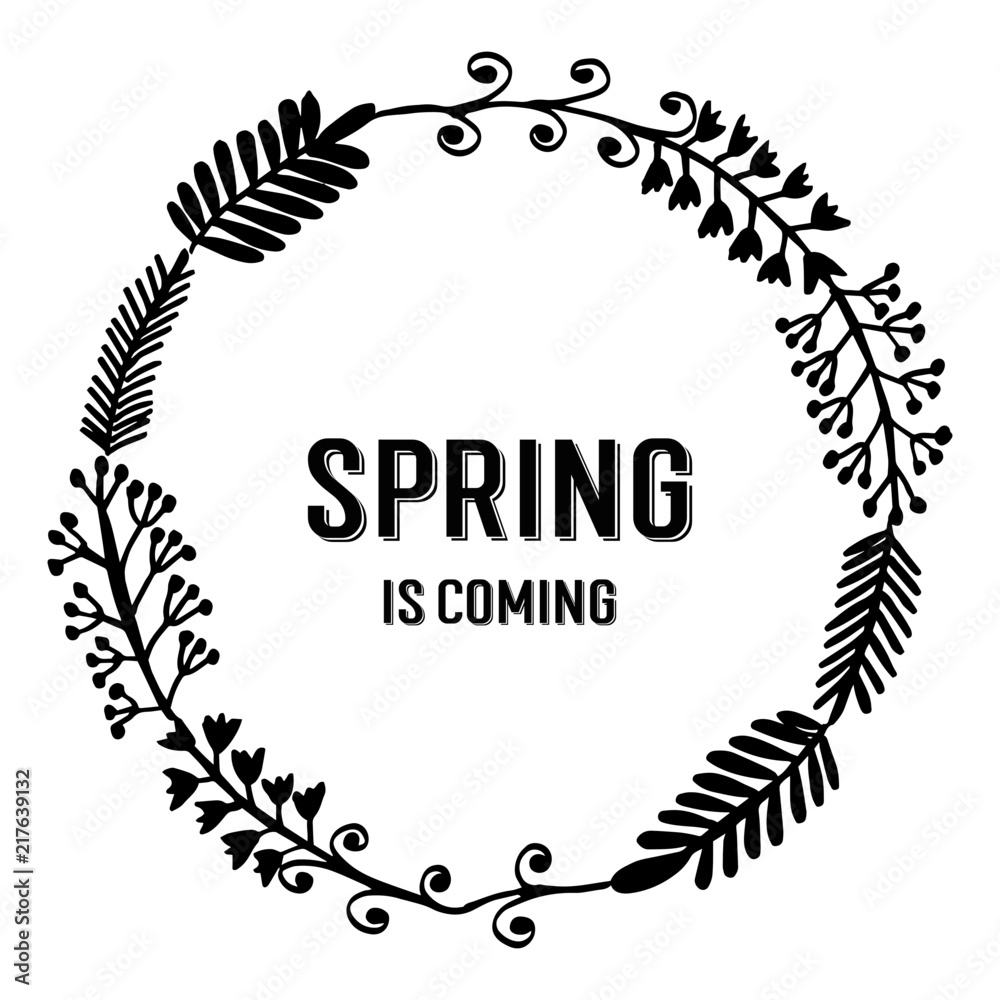 Spring is coming with flower frame vector illustration
