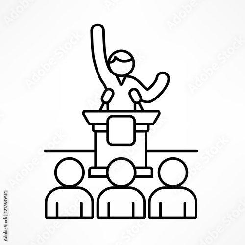 Training seminar linear business concept. Vector illustration.