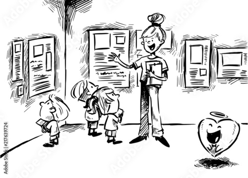 Classroom with Teachers and Students Vector