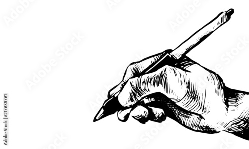 Hand Holding Wacom Pen Vector