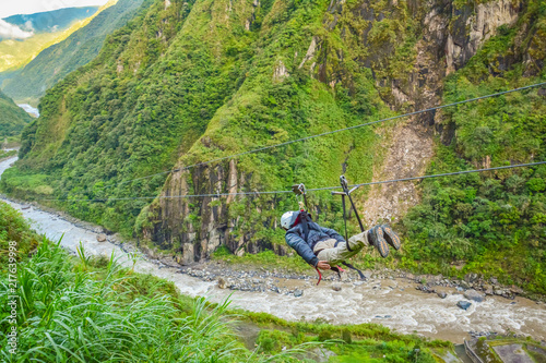 Amazing landscapes in Baños Ecuador, located on the northern foothills of the Tungurahua volcano