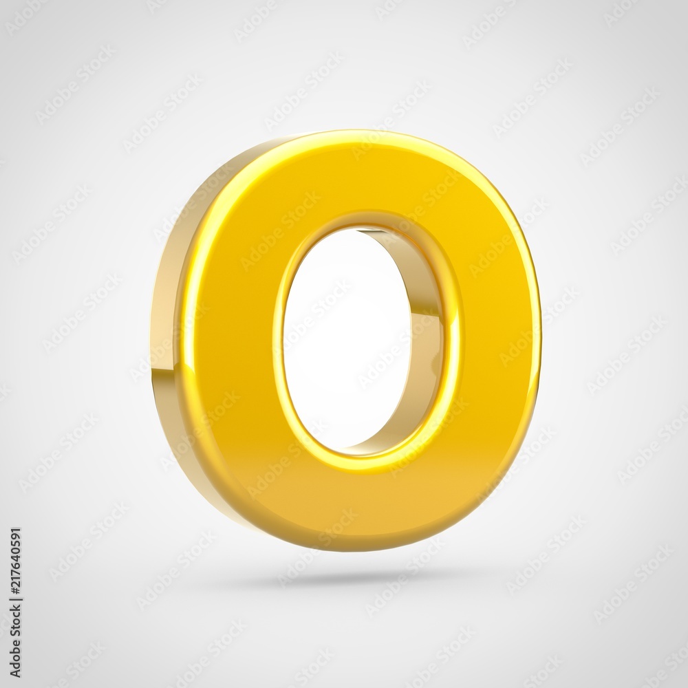 Golden letter O uppercase isolated on white background. Golden letter O uppercase isolated on white background.