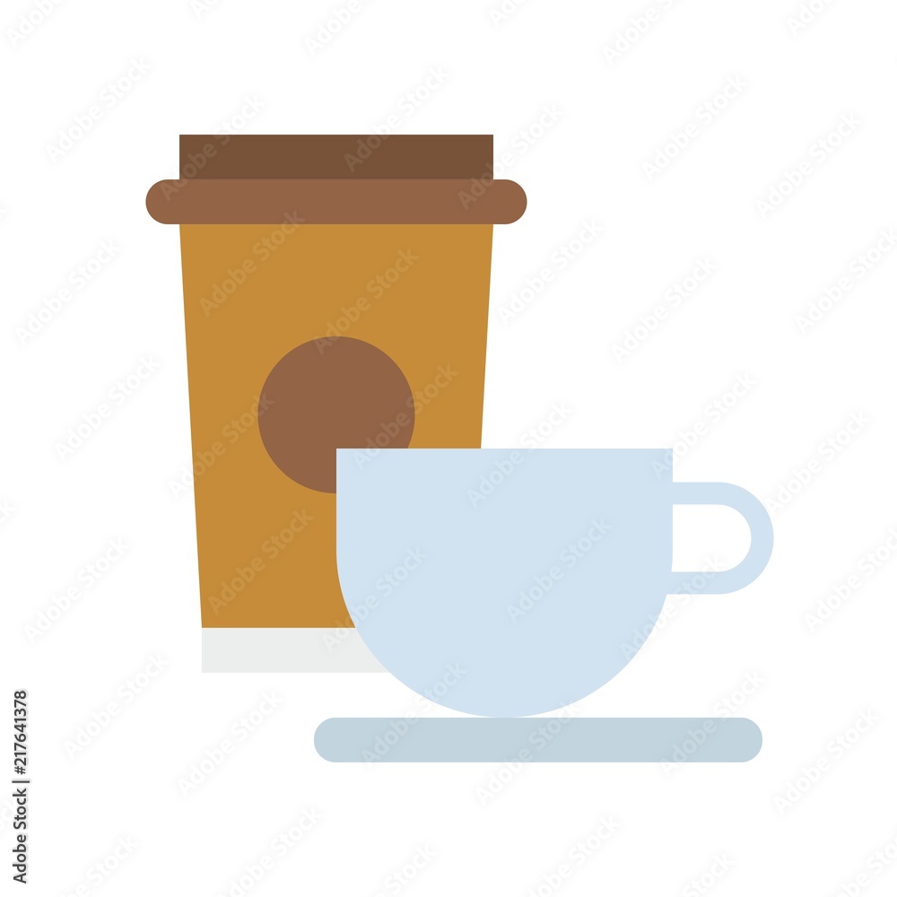 Coffee cup, food and gastronomy set, flat icon Coffee cup, food and gastronomy set, flat icon