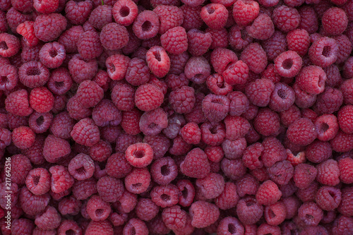 Organic raspberries for sale of farmer's market