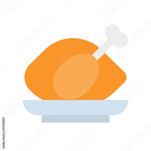 roast chicken, flat icon gastronomy set