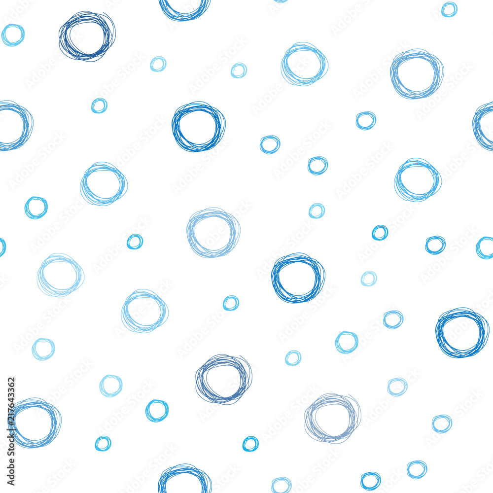 Light BLUE vector seamless layout with circle shapes.