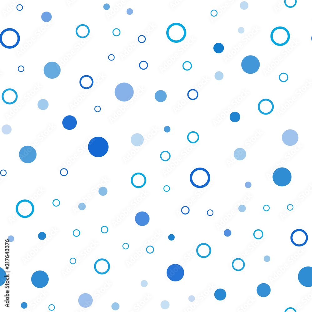 Light BLUE vector seamless template with circles.
