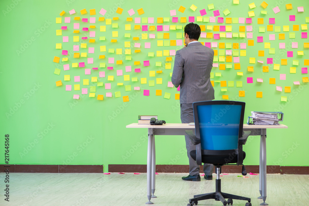 Businessman with many conflicting priorities Businessman with many conflicting priorities