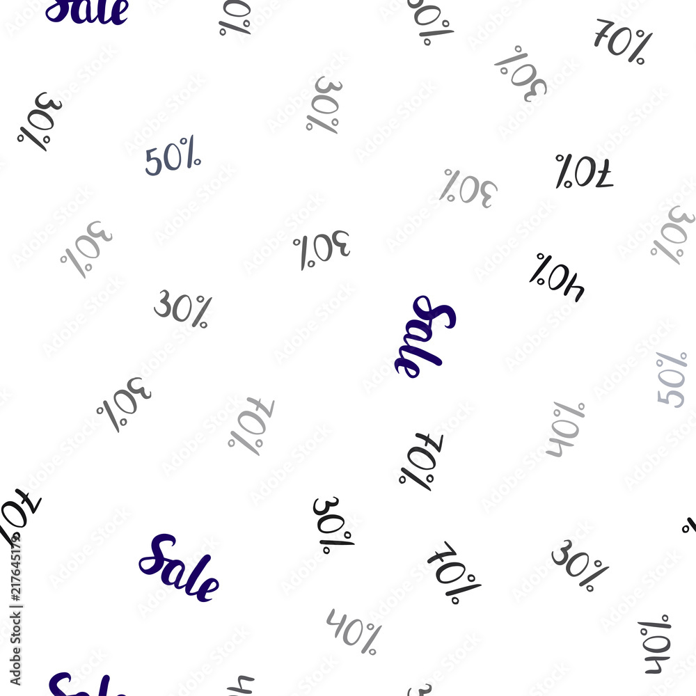 Dark Blue, Red vector seamless background with 30, 40, 50, 70 % signs of sales. Dark Blue, Red vector seamless background with 30, 40, 50, 70 % signs of sales.