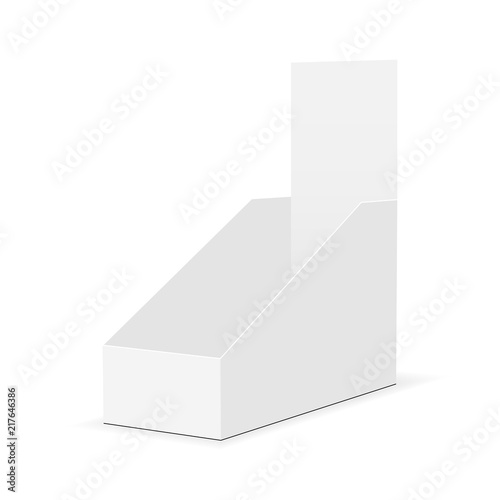 Display box mock up for tubes and jars - half side view. Vector illustration