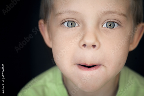 The boy is cute. Portrait of a beautiful healthy child.