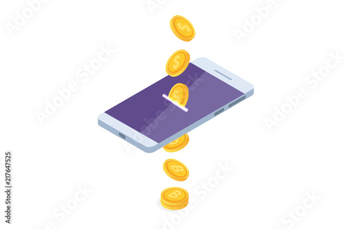 Wallpaper Mural Cryptocurrency mining, exchange, blockchain isometric. Vector illustration. Torontodigital.ca