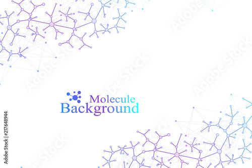 Scientific vector illustration genetic engineering and gene manipulation concept. DNA helix, DNA strand, molecule or atom, neurons. Abstract structure for Science or medical background