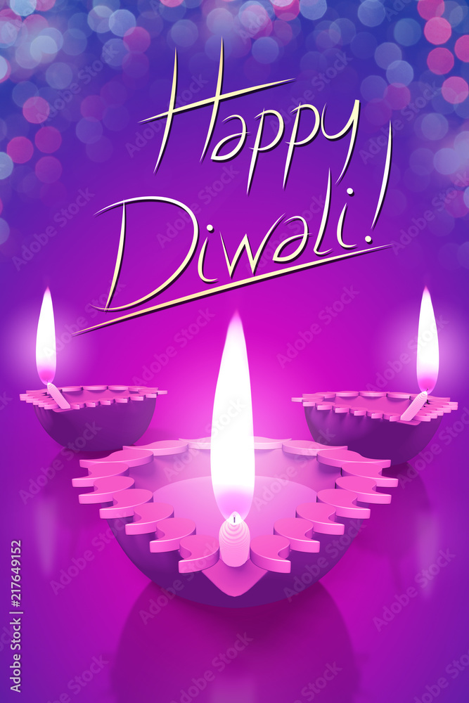 Happy Diwali/ Deepavali - card/ illustration Happy Diwali/ Deepavali - card/ illustration