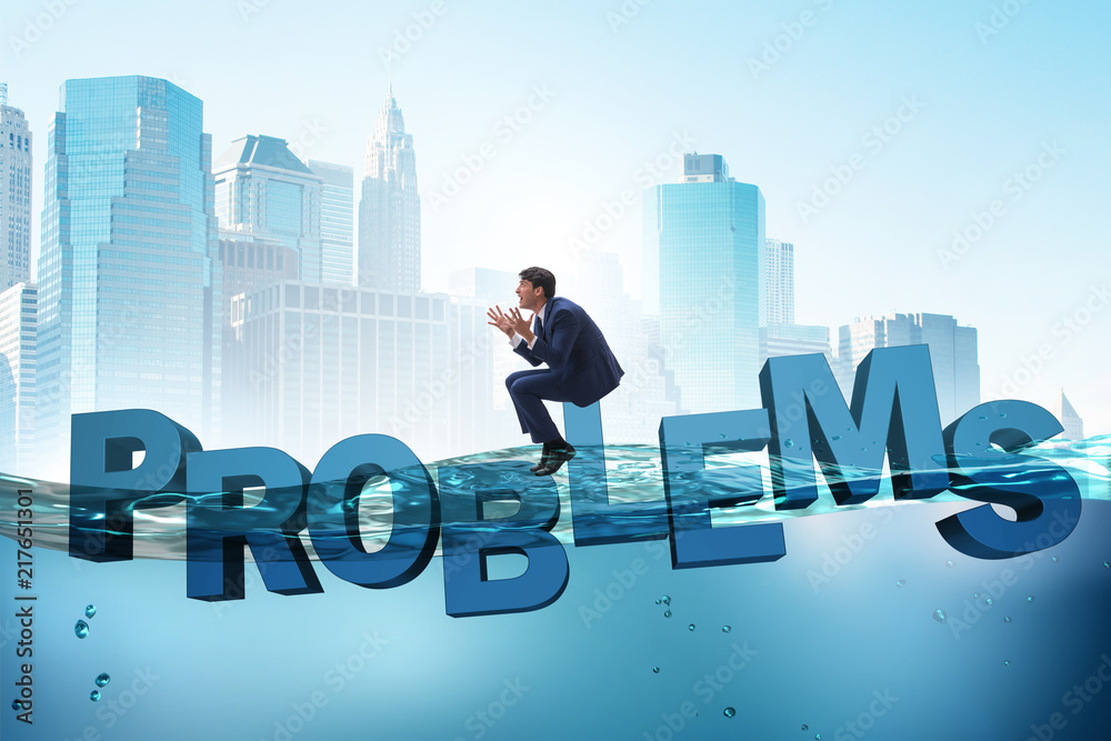 Businessman having problems in business concept Businessman having problems in business concept