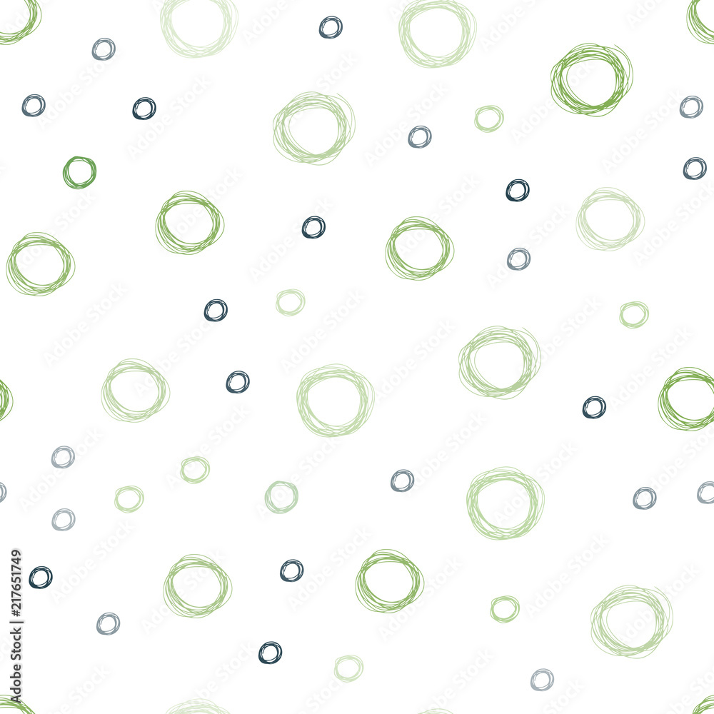 Light Green, Yellow vector seamless template with circles.
