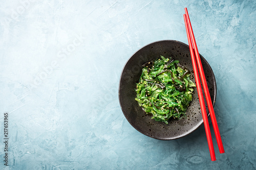 Seaweed salad served and ready to eat photo