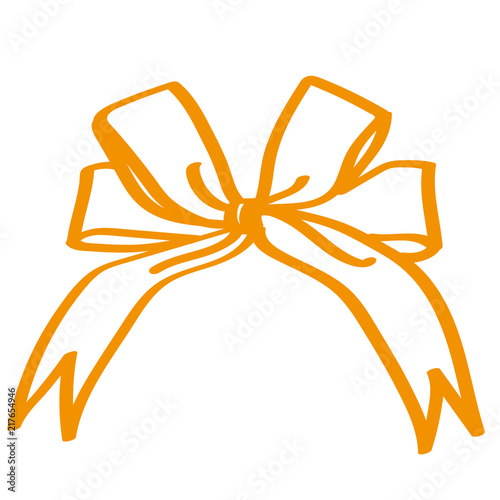 Handgezeichnete Schleife in orange