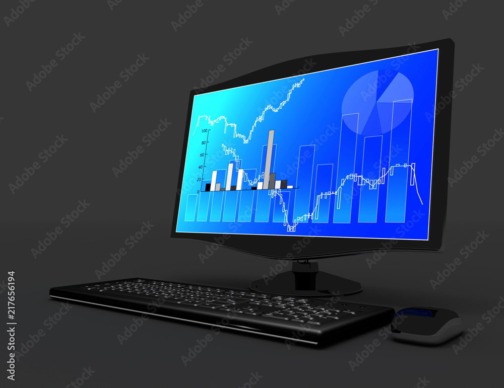 3d desctop computer concept. 3d rendered illustration 3d desctop computer concept. 3d rendered illustration