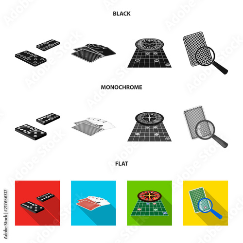 Excitement, casino, game and other web icon in black, flat, monochrome style Magnifier, cheating, entertainment, icons in set collection.