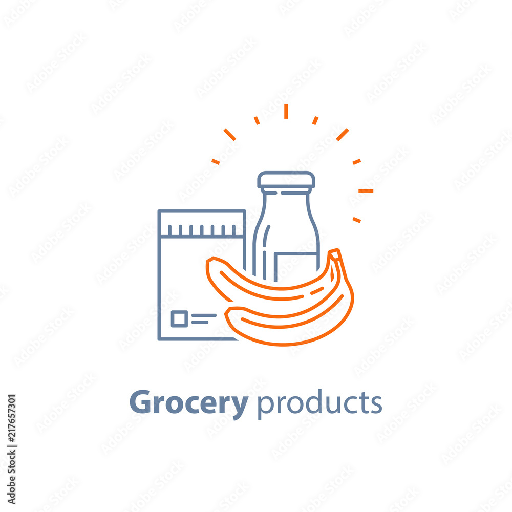 Food choice, grocery products, consumption concept, retail store loyalty program, line icon Food choice, grocery products, consumption concept, retail store loyalty program, line icon