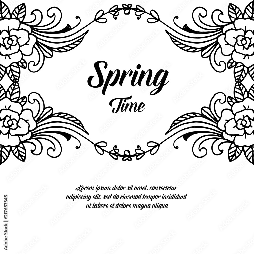 Spring time floral design hand lettering vector illustration Spring time floral design hand lettering vector illustration