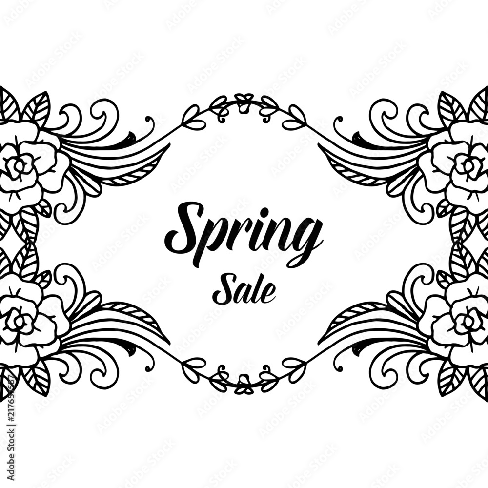 Spring sale hand draw floral design vector illustration