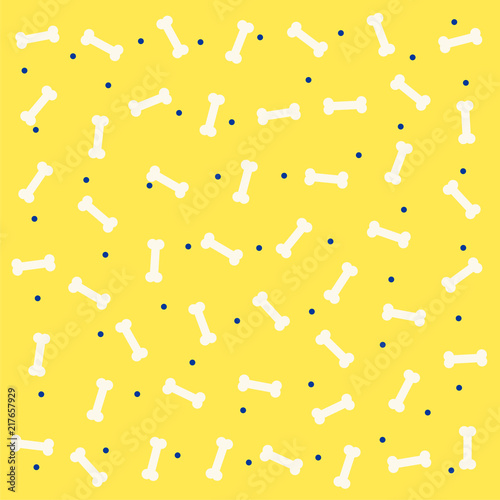 cute bone pattern yellow background