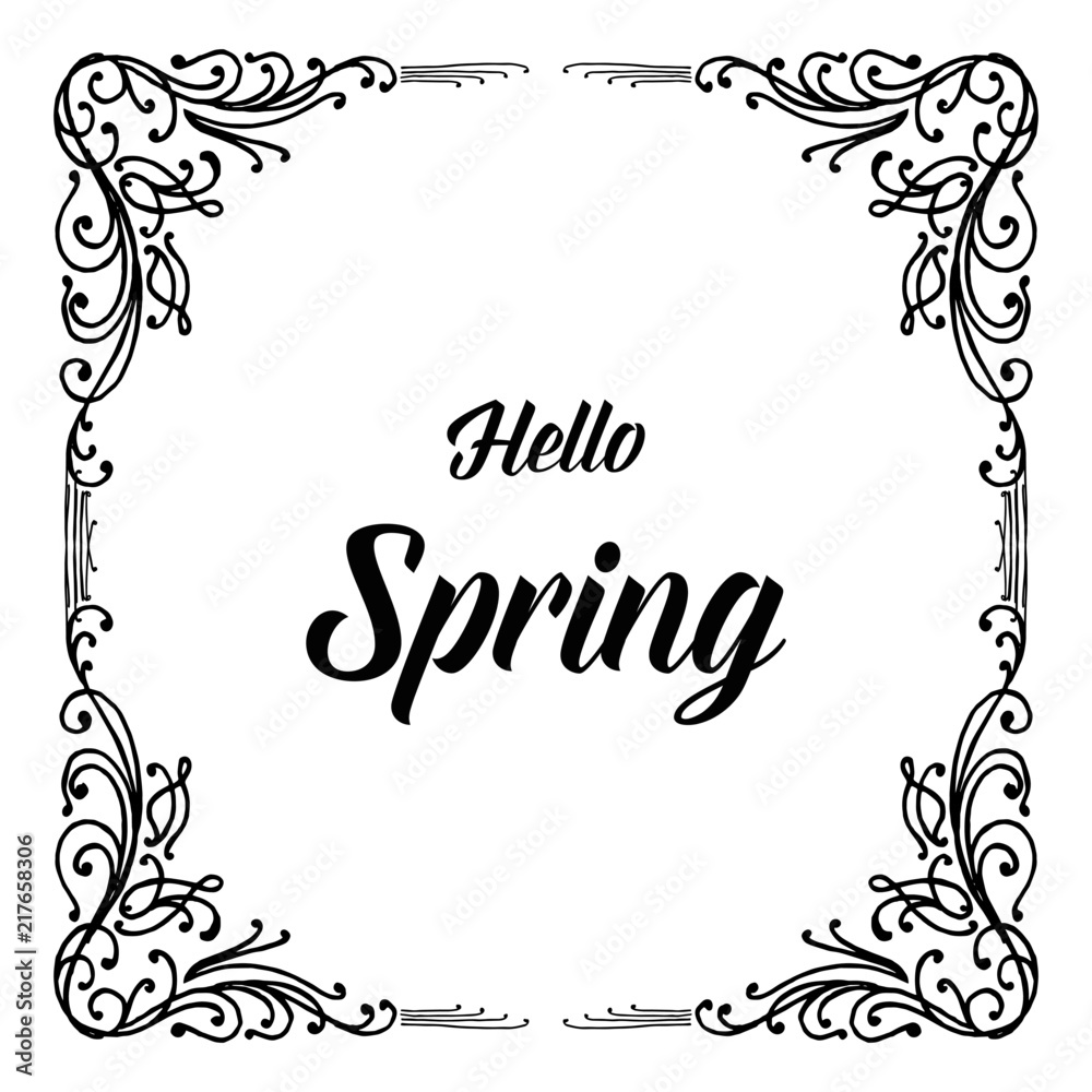 Card for spring season flower frame design vector illustration