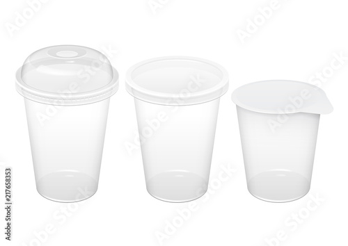Realistic Transparent Disposable Plastic Cup