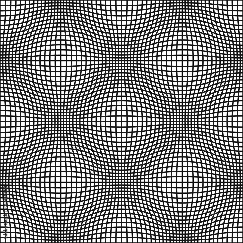 Obraz premium bezszwowy czarno-biały wzór mody z iluzją kuli