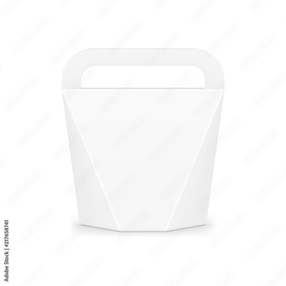 Cardboard carry box packaging for food. Illustration isolated on white background. Graphic concept for your design