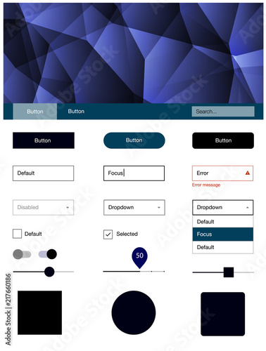 Dark Blue, Green vector style guide with triangles.