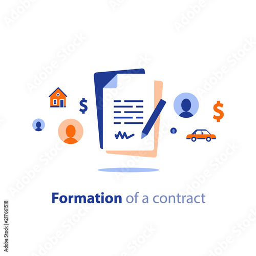 Application form composition, contract creation service, document formation, last will, prenup terms conditions, divorce property separation, settlement agreement