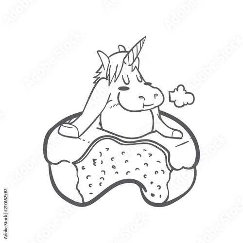 cute unicorn and donuts